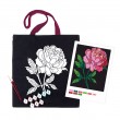 Set, ecobag-coloring, black, „Tender Рeony“, cotton 240 gsm, 38x42 cm, ROSA Talent