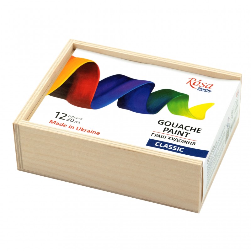 Набір гуашевих фарб ROSA START дерево 12х20мл