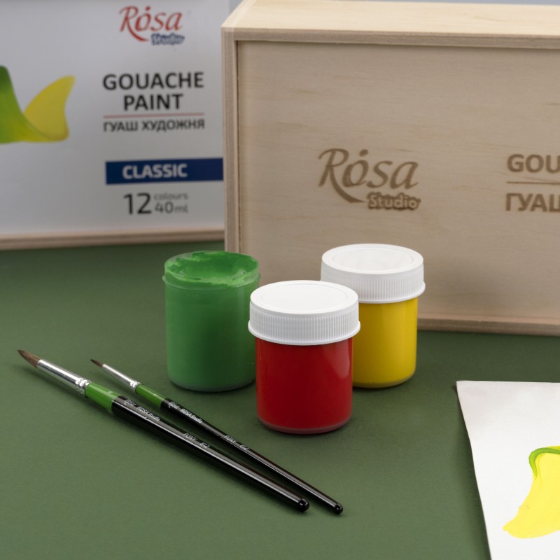 Набір гуашевих фарб ROSA START дерево 12х20мл