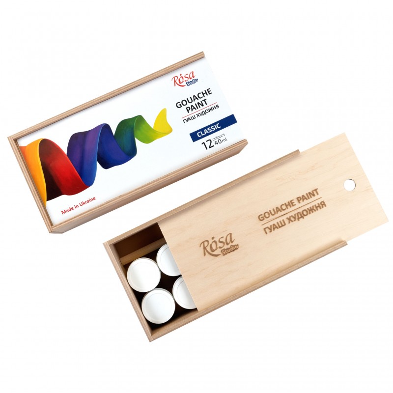 Набір гуашевих фарб ROSA START дерево 12х20мл