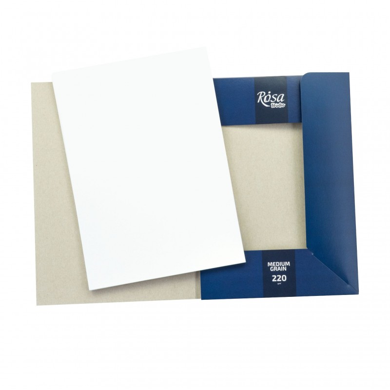 Watercolours paper, folder, 10 sheets, Fine grain 200g/m2 ROSA Studio