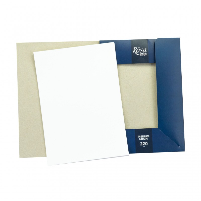 Watercolours paper, folder, 10 sheets, Fine grain 200g/m2 ROSA Studio