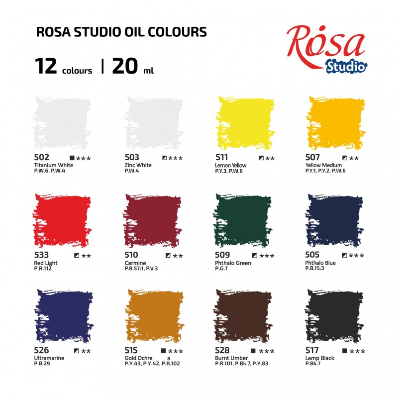 Набір олійних фарб 24х20мл ROSA Studio