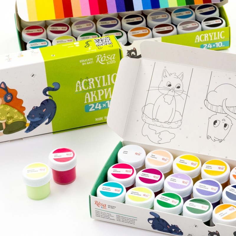 Set of gouache paints Cats 20 ml ROSA Kids
