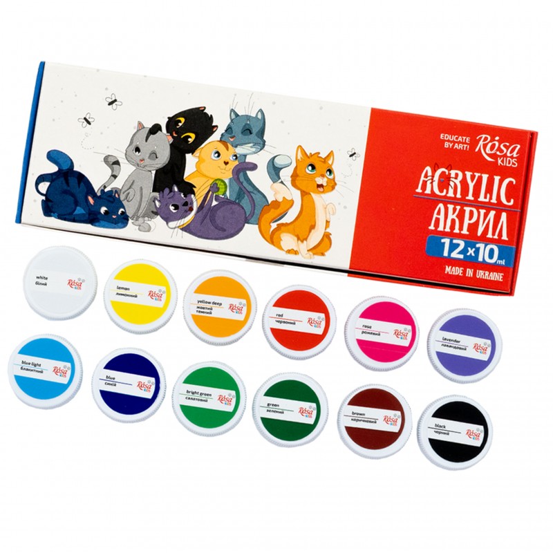 Набір гуашевих фарб Cats 20 мл, ROSA Kids