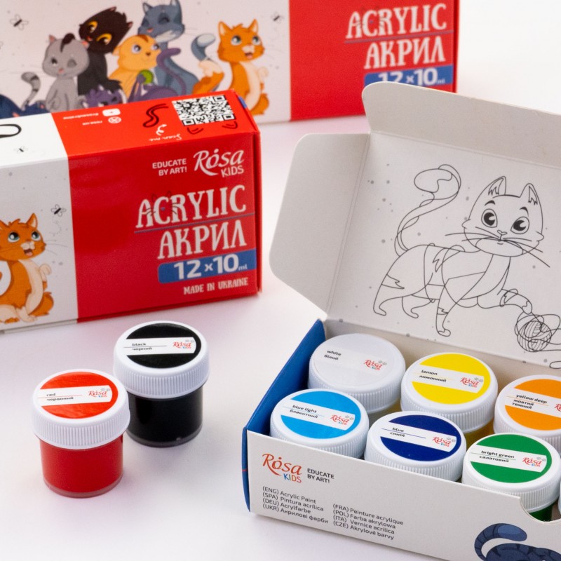 Set of gouache paints Cats 20 ml ROSA Kids