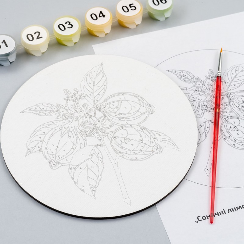 Paint by numbers kits, round, Ø15 cm, with easel, ROSA START