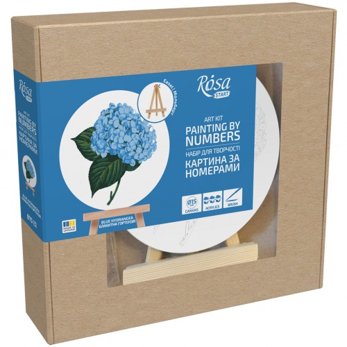 Paint by numbers kits, round, Ø15 cm, with easel, ROSA START
