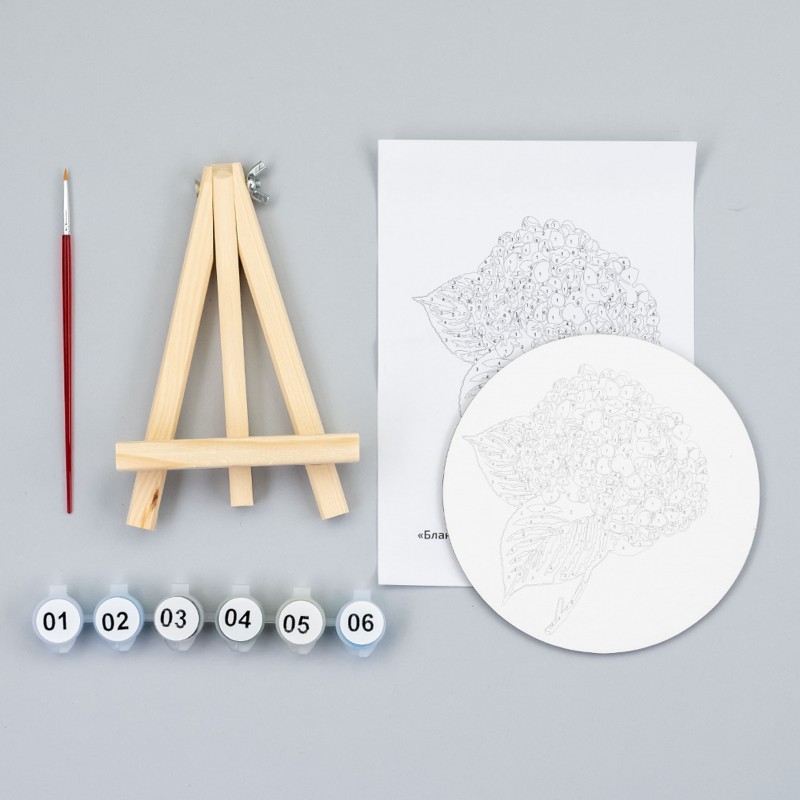 Paint by numbers kits, round, Ø15 cm, with easel, ROSA START