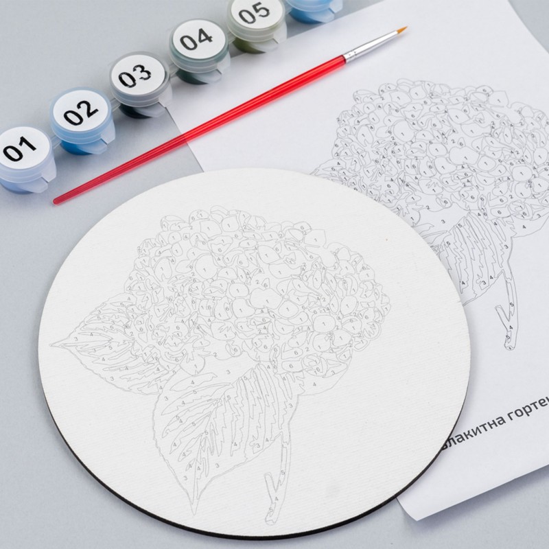 Paint by numbers kits, round, Ø15 cm, with easel, ROSA START