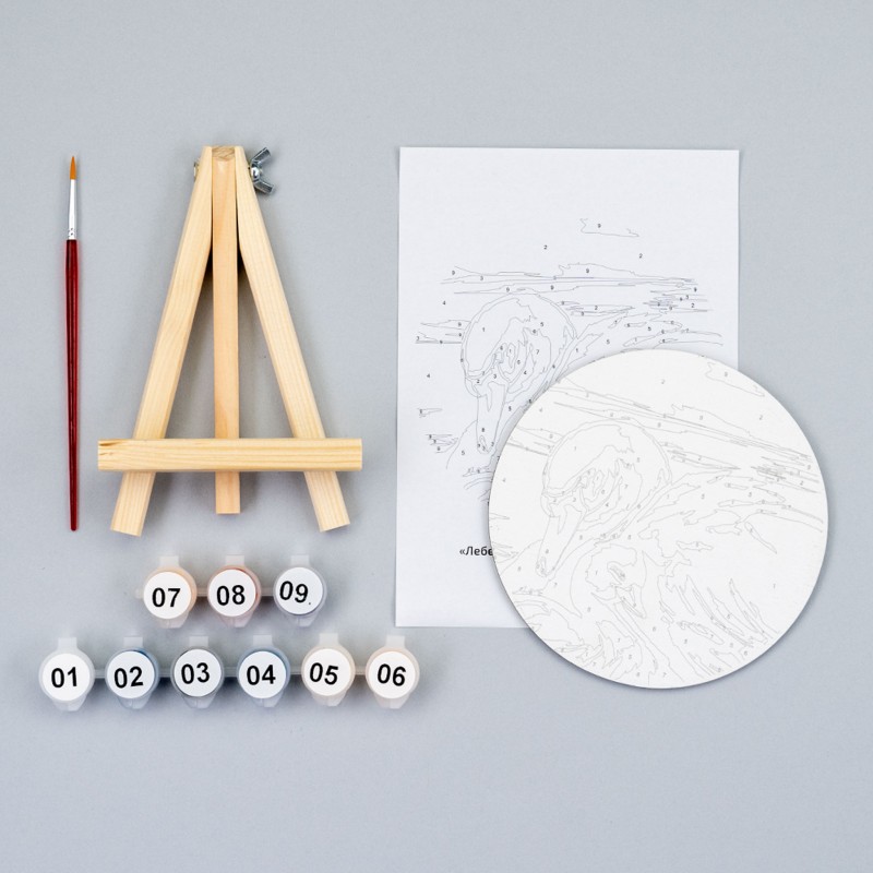 Paint by numbers kits, round, Ø15 cm, with easel, ROSA START