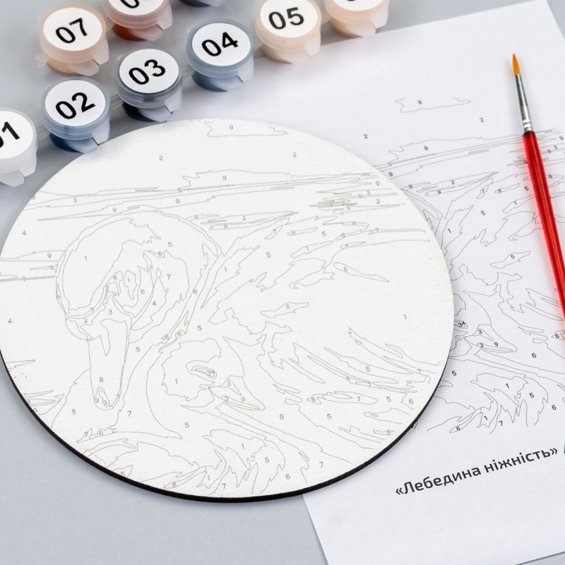 Paint by numbers kits, round, Ø15 cm, with easel, ROSA START