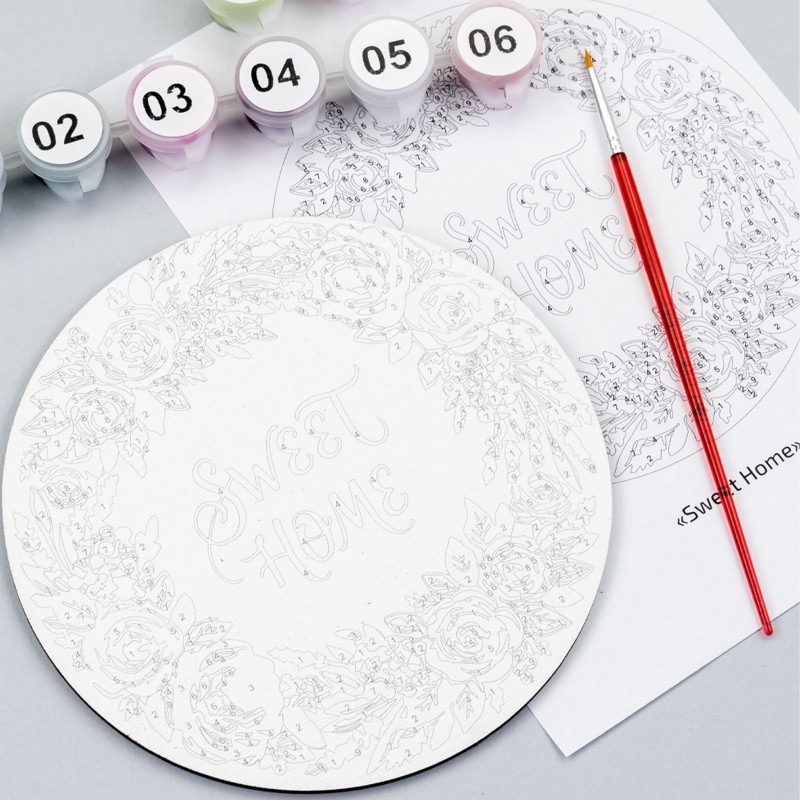 Paint by numbers kits, round, Ø15 cm, with easel, ROSA START