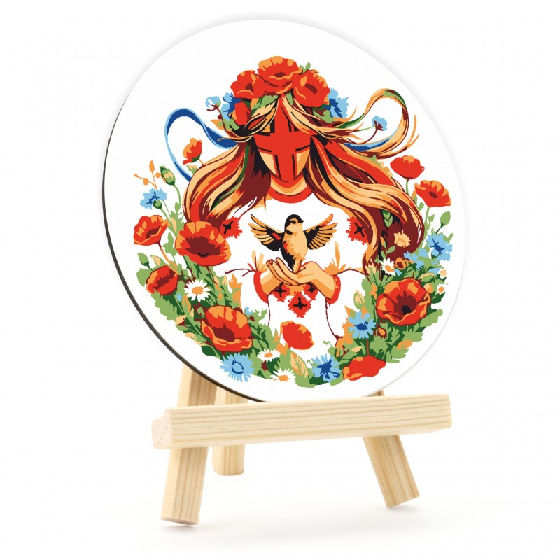 Paint by numbers kits, round, Ø15 cm, with easel, ROSA START