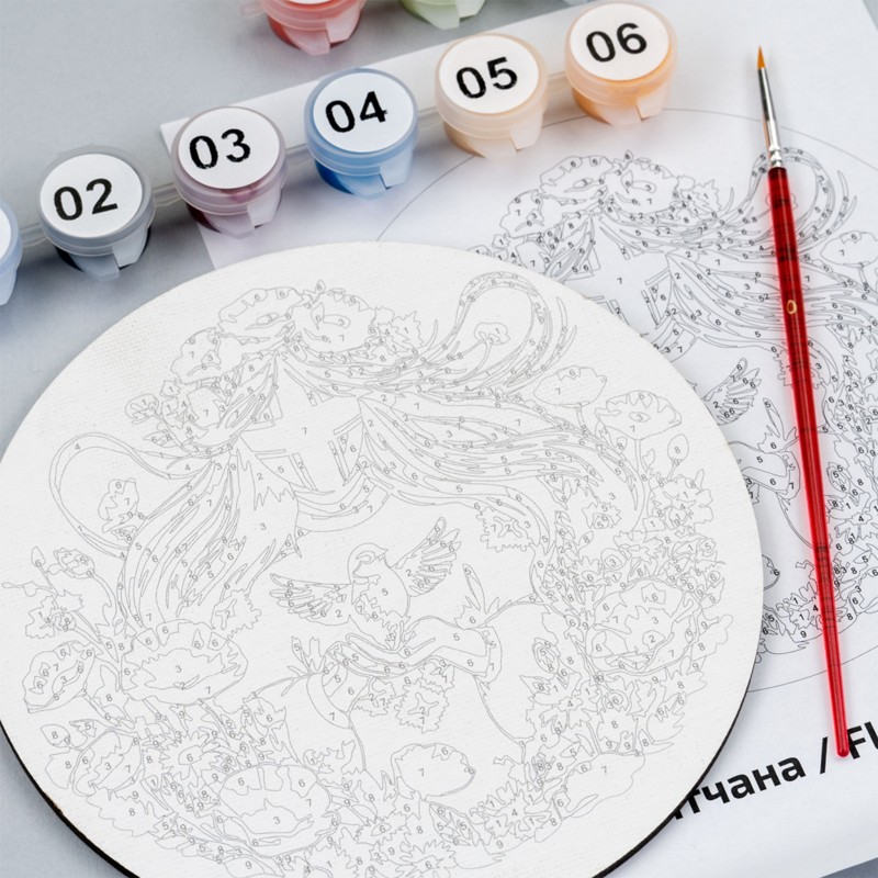 Paint by numbers kits, round, Ø15 cm, with easel, ROSA START