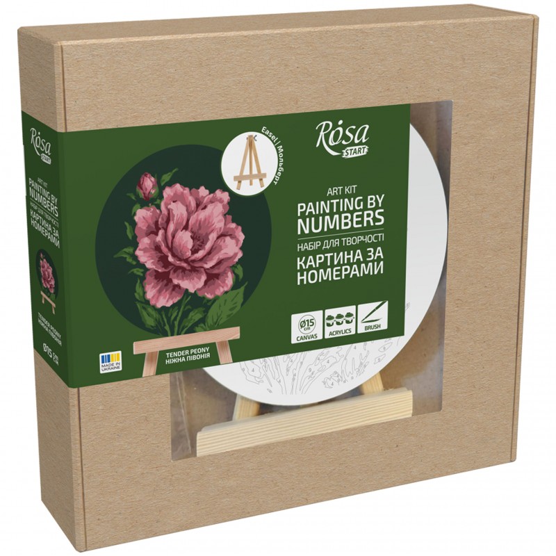 Набори, картини за номерами,  круглі, Ø15 см, з мольбертом, ROSA START