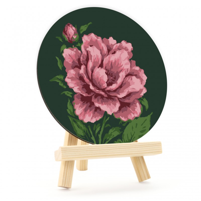 Paint by numbers kits, round, Ø15 cm, with easel, ROSA START