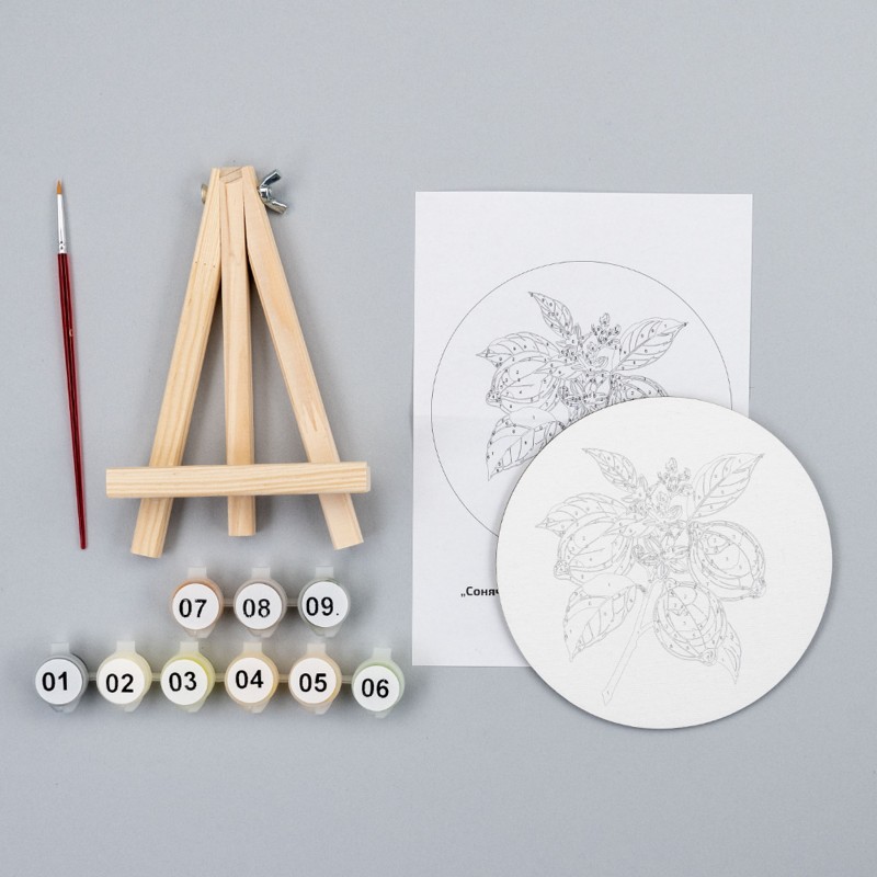 Набори, картини за номерами,  круглі, Ø15 см, з мольбертом, ROSA START