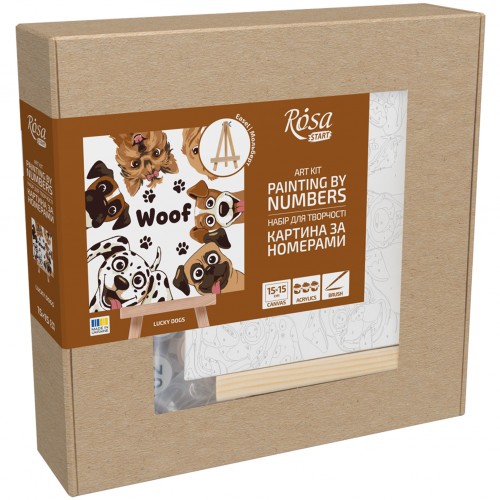 Paint by numbers kits, round, Ø15 cm, with easel, ROSA START