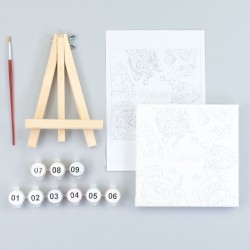 Paint by numbers kits, round, Ø15 cm, with easel, ROSA START