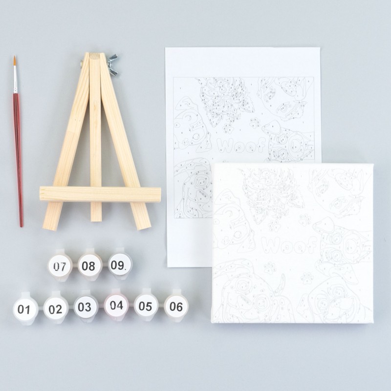 Paint by numbers kits, round, Ø15 cm, with easel, ROSA START