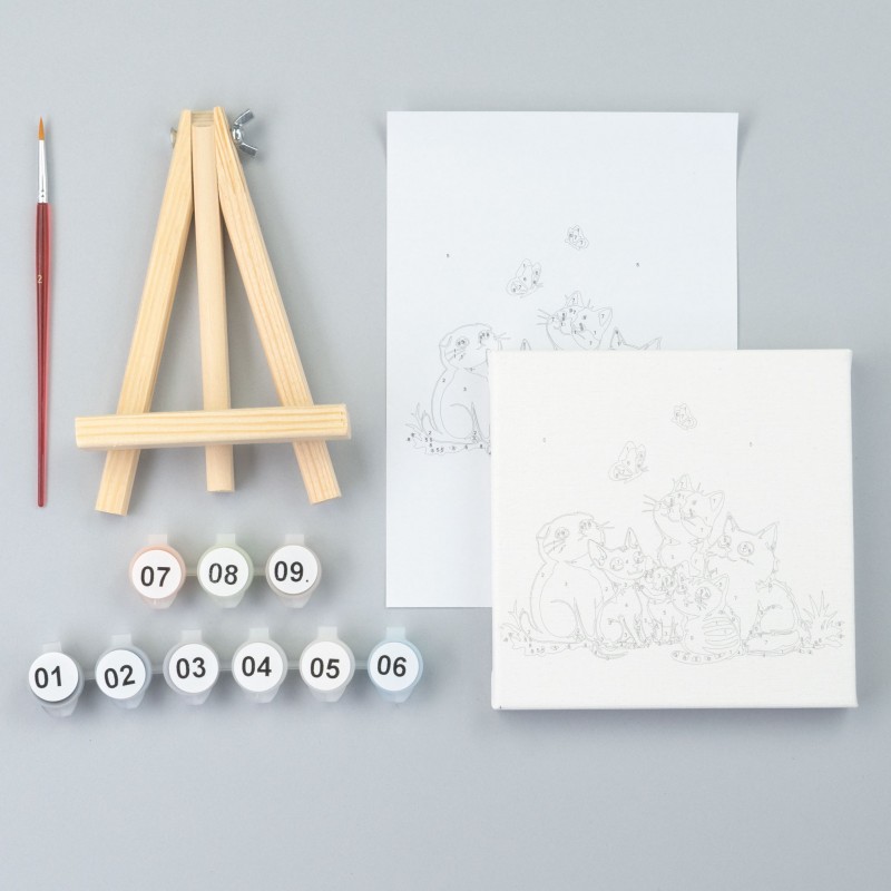 Paint by numbers kits, round, Ø15 cm, with easel, ROSA START