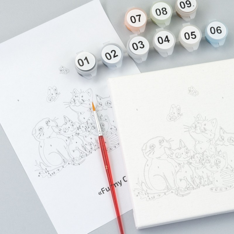 Набори, картини за номерами,  круглі, Ø15 см, з мольбертом, ROSA START