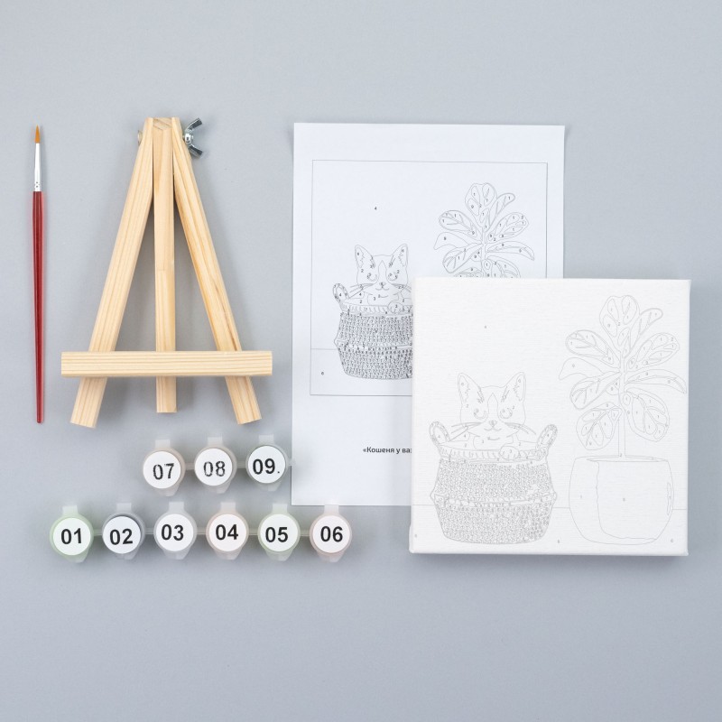 Paint by numbers kits, round, Ø15 cm, with easel, ROSA START