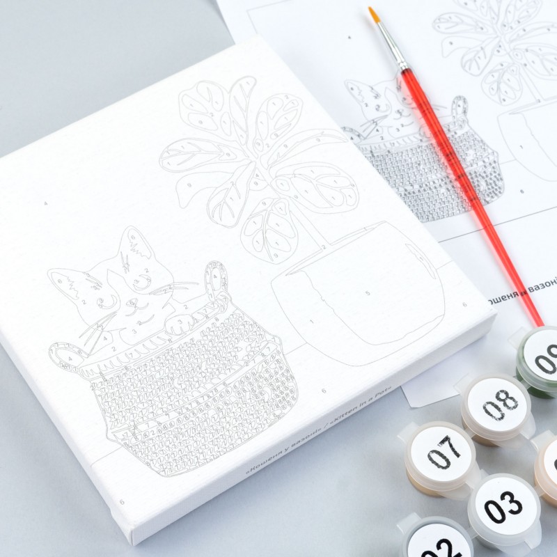 Paint by numbers kits, round, Ø15 cm, with easel, ROSA START