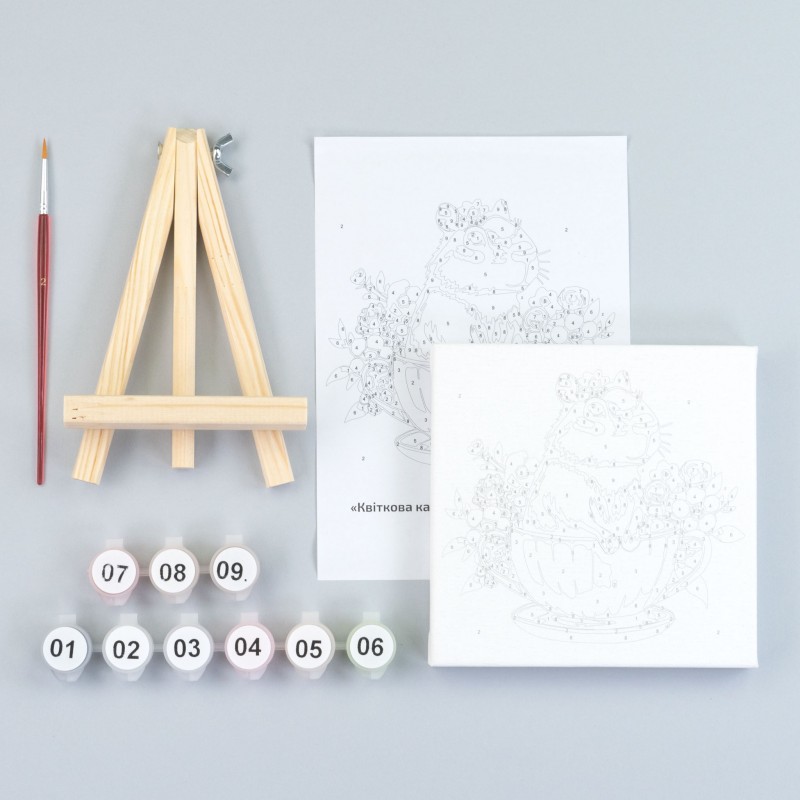 Paint by numbers kits, round, Ø15 cm, with easel, ROSA START