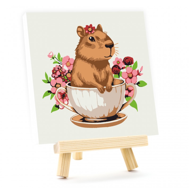 Paint by numbers kits, round, Ø15 cm, with easel, ROSA START