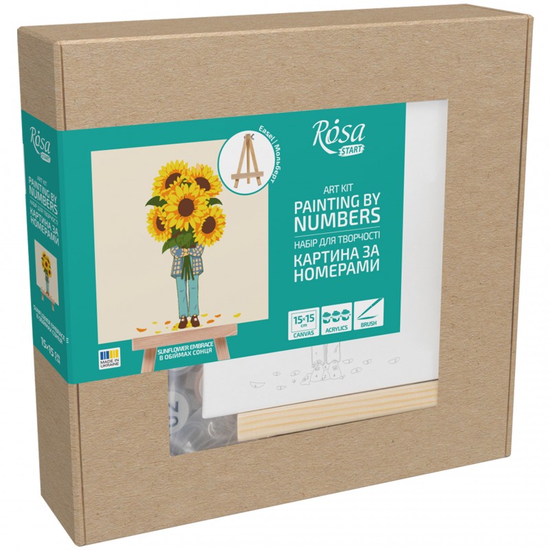 Paint by numbers kits, round, Ø15 cm, with easel, ROSA START