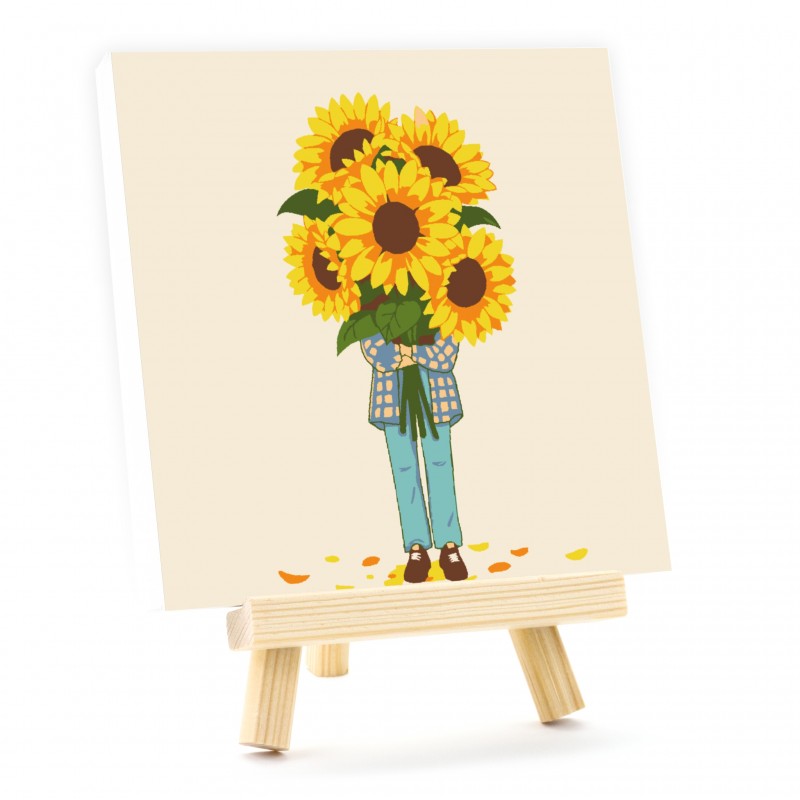 Paint by numbers kits, round, Ø15 cm, with easel, ROSA START