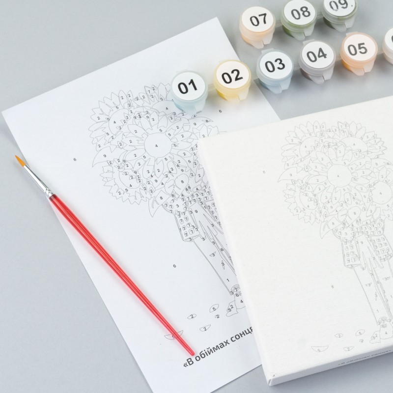 Paint by numbers kits, round, Ø15 cm, with easel, ROSA START