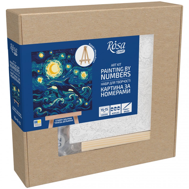 Paint by numbers kits, round, Ø15 cm, with easel, ROSA START