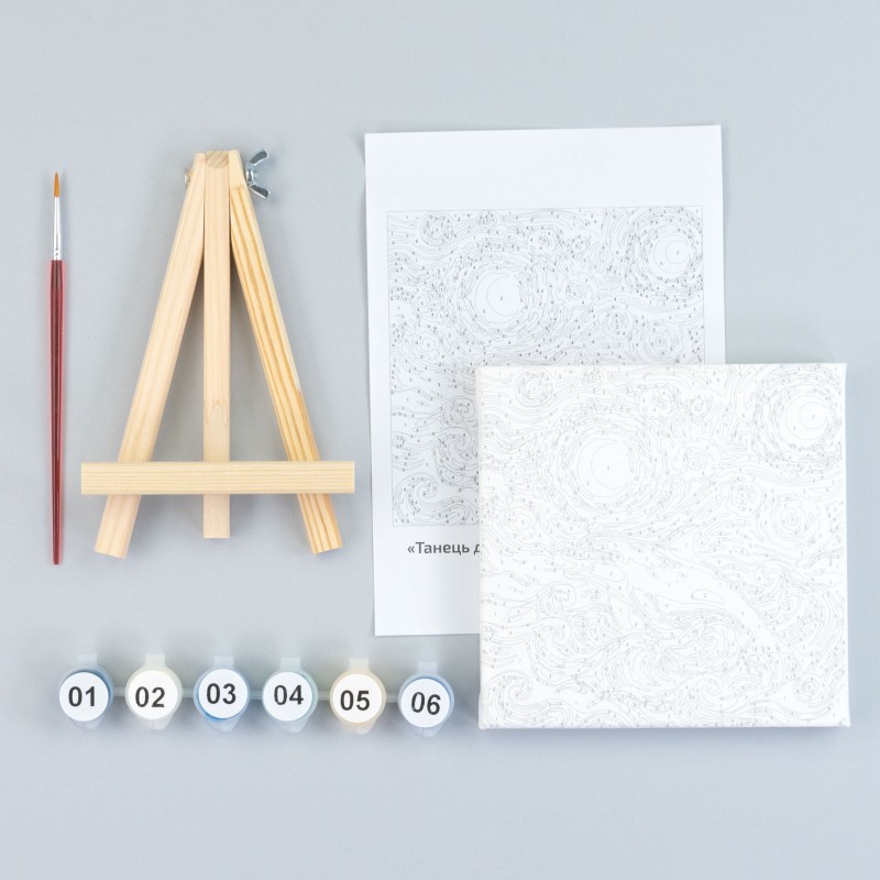 Paint by numbers kits, round, Ø15 cm, with easel, ROSA START