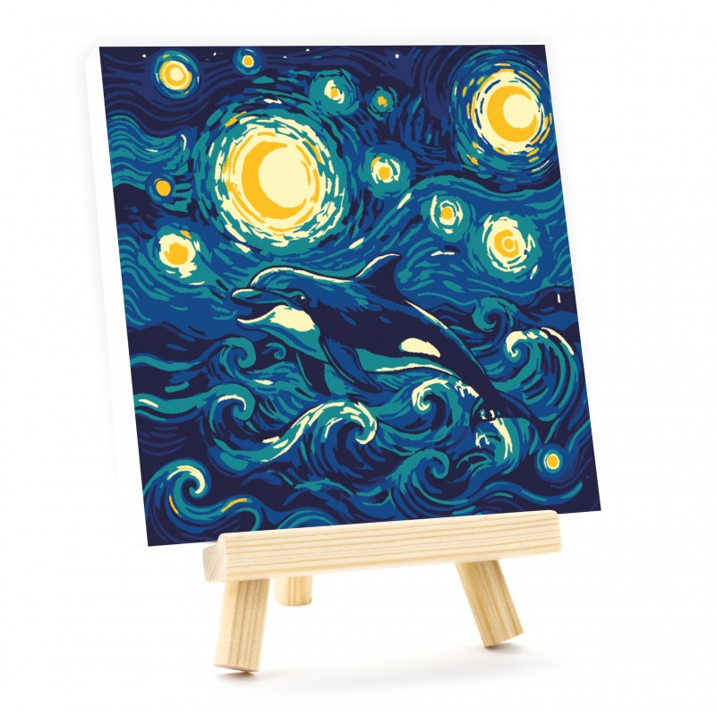 Paint by numbers kits, round, Ø15 cm, with easel, ROSA START