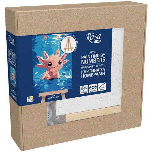 Paint by numbers kits, round, Ø15 cm, with easel, ROSA START