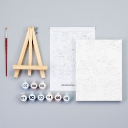 Paint by numbers kits, round, Ø15 cm, with easel, ROSA START