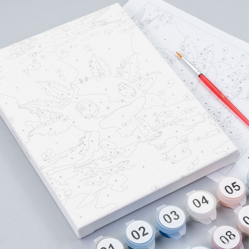 Paint by numbers kits, round, Ø15 cm, with easel, ROSA START