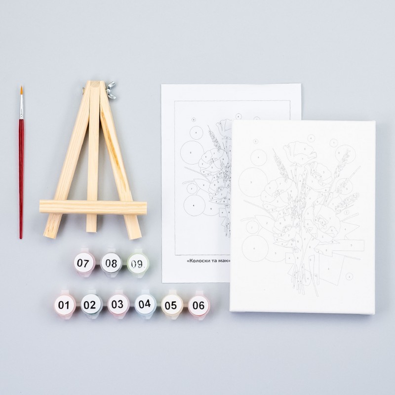 Paint by numbers kits, round, Ø15 cm, with easel, ROSA START