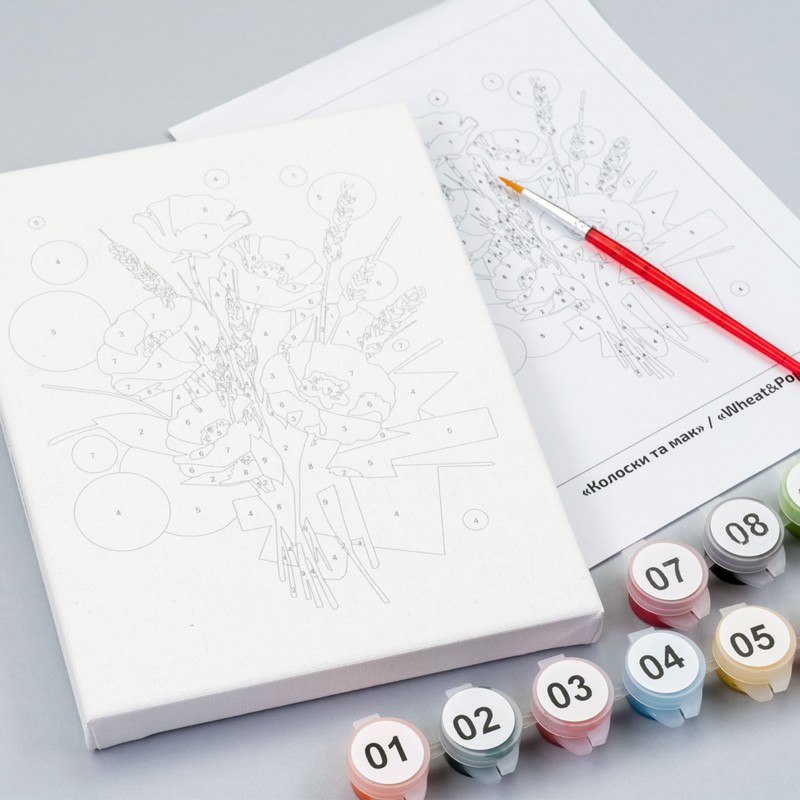 Paint by numbers kits, round, Ø15 cm, with easel, ROSA START