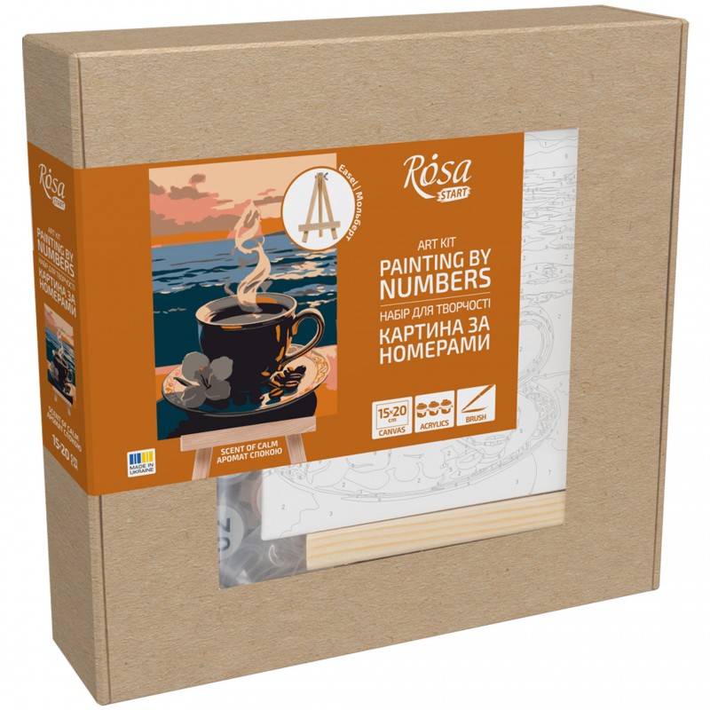 Paint by numbers kits, round, Ø15 cm, with easel, ROSA START