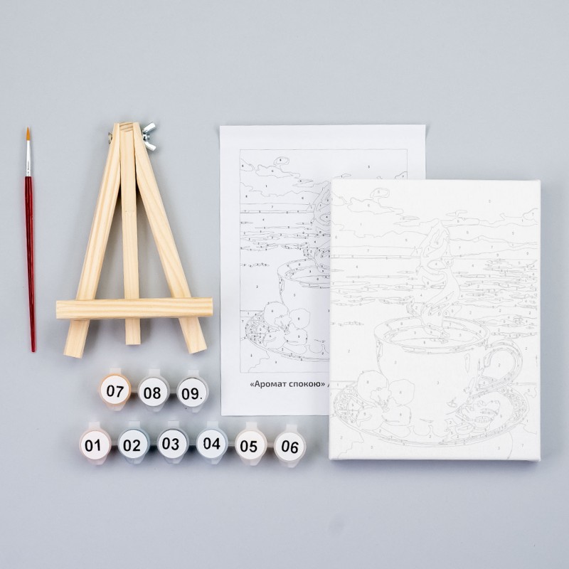 Paint by numbers kits, round, Ø15 cm, with easel, ROSA START