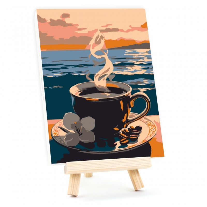 Paint by numbers kits, round, Ø15 cm, with easel, ROSA START