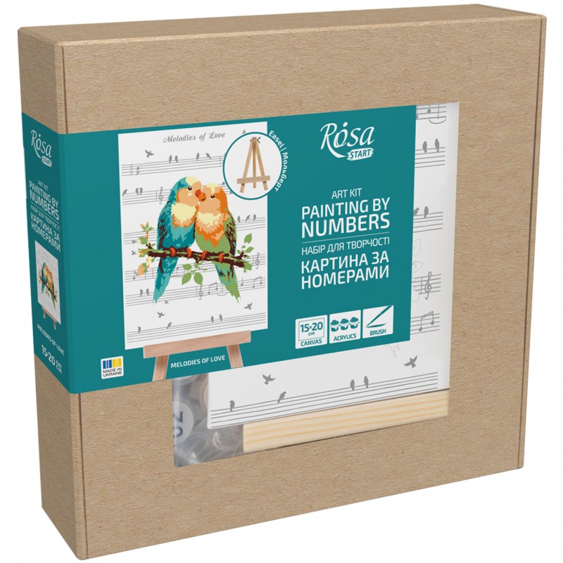 Paint by numbers kits, round, Ø15 cm, with easel, ROSA START