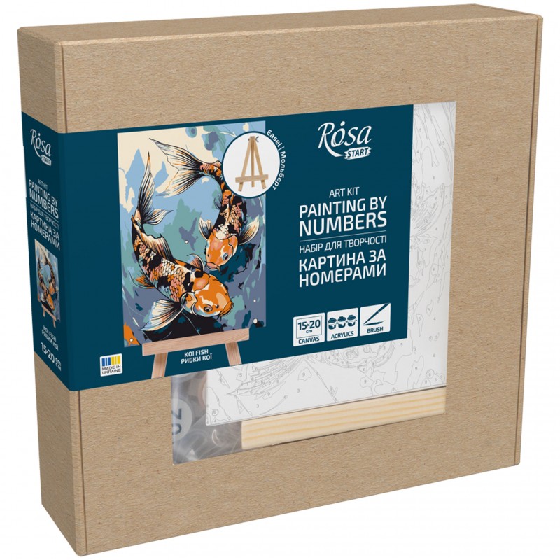 Paint by numbers kits, round, Ø15 cm, with easel, ROSA START