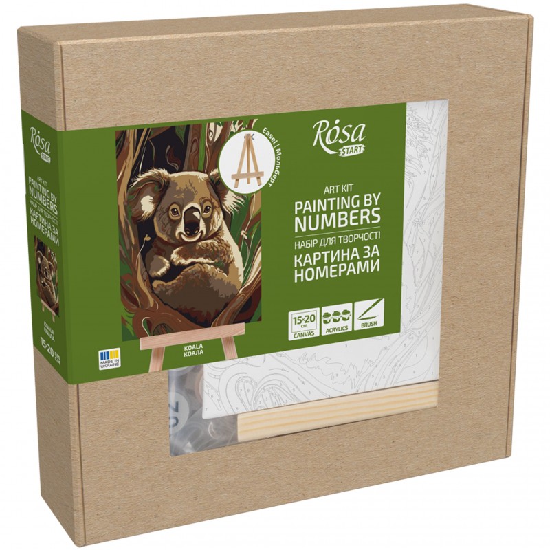 Paint by numbers kits, round, Ø15 cm, with easel, ROSA START