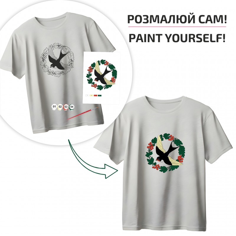 Set, T-Shirt painting „Cats“, 100% Cotton, Size S, ROSA Talent