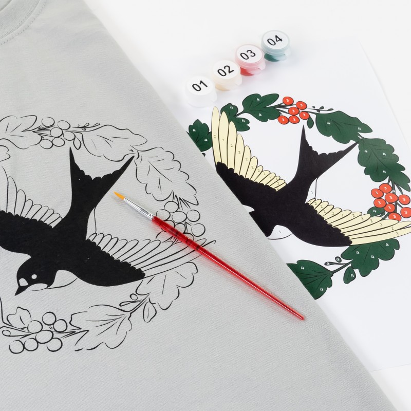 Set, T-Shirt painting „Cats“, 100% Cotton, Size S, ROSA Talent